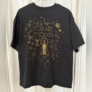 Disney Black Crewneck Tee with White Interior Print